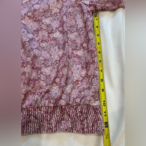 Vintage Frejani Floral Pink Blouse with Lace Embroidered Collar Size 18 - Picture 11 of 12